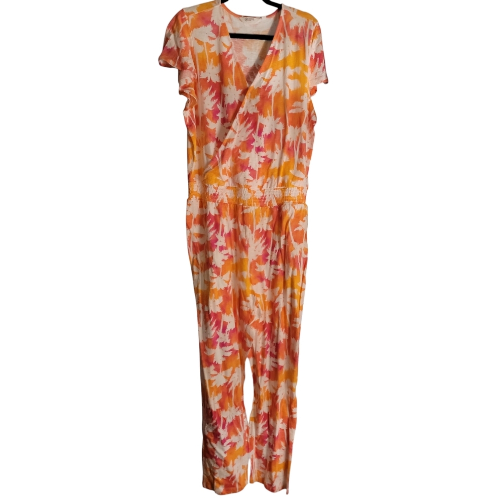 Candace Cameron Bure Floral Jumpsuit - Orange and Pink NWT